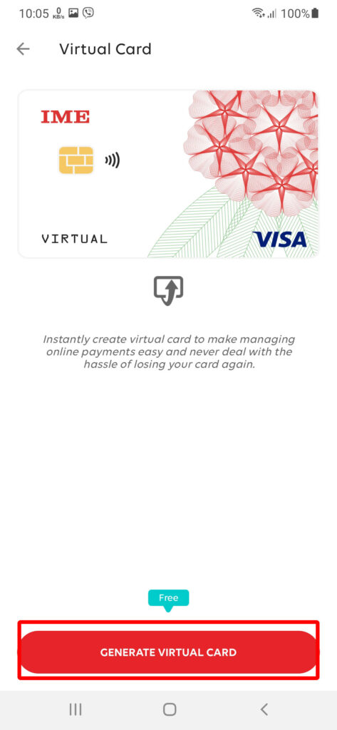 IME pay virtual credit card